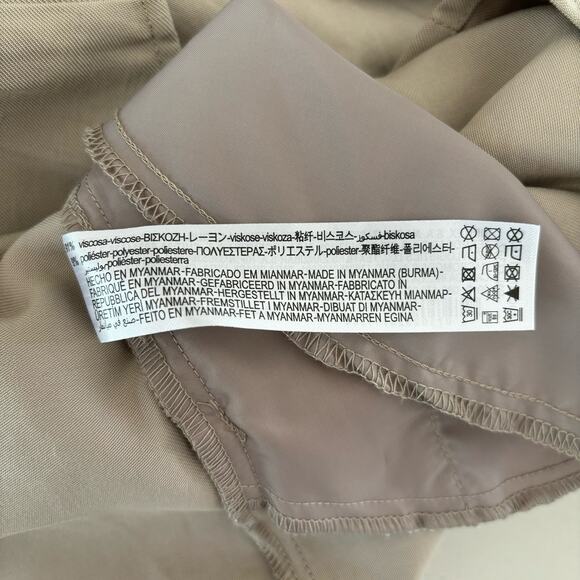 Zara Wome'ns Size Large Button Front Oversized Drawstring Tunic Top Shirt Dress - Picture 7 of 13